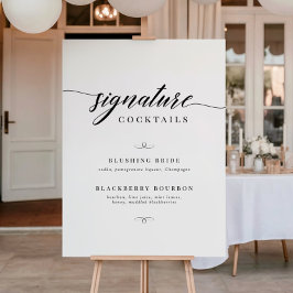 Klassieke Elegante Script Huwelijks Signature Cock Poster
