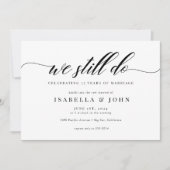 Klassieke Elegante Script Huwelijksgelofte Vernieu Kaart (Voorkant)