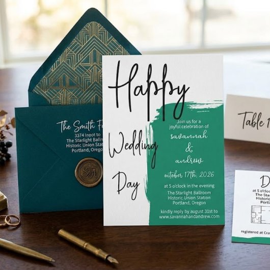 Klassieke Elegante Script huwelijksuitnodiging Kaart