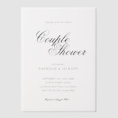 Klassieke Elegante Script Koppel Bruisfeest Vellum Uitnodigingen (Voorkant)