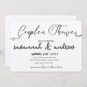 Klassieke Elegante Script Koppel Shower Uitnodigin Kaart (Voorkant / Achterkant)