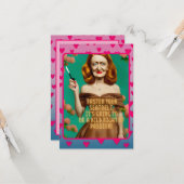 Klassieke Elegante Script | Mooie Vrouw Grappig Ci Kaart (Voorkant / Achterkant in situ)