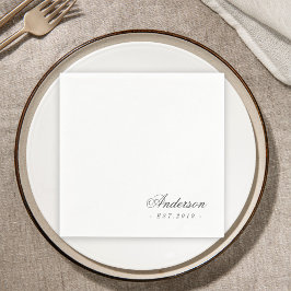 Klassieke Elegante Script Persoonlijke Naam Trouwe Servet