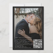 Klassieke elegante script QR-code foto bruiloft Kaart (Achterkant)