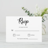 Klassieke Elegante Script Trouw RSVP Kaart (Staand voorkant)
