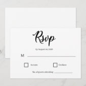 Klassieke Elegante Script Trouw RSVP Kaart (Voorkant / Achterkant)
