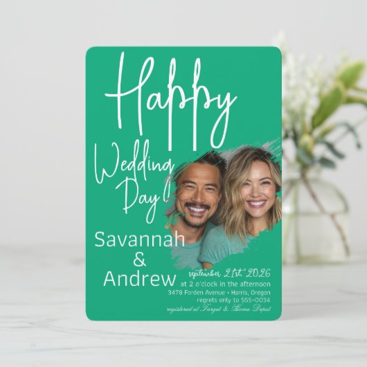 Klassieke Elegante Script trouw uitnodiging (Staand voorkant)