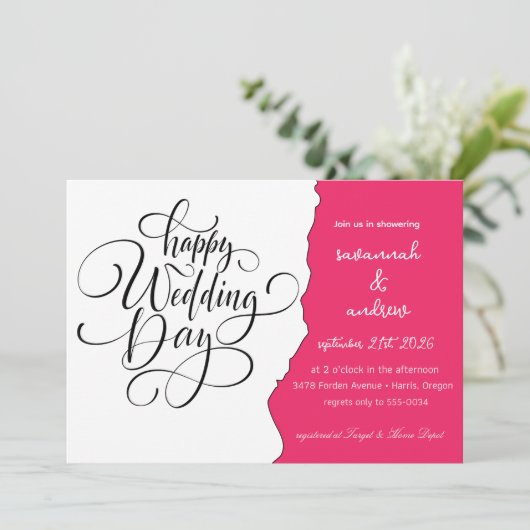 Klassieke Elegante Script trouwuitnodiging Kaart (Staand voorkant)