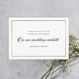 Klassieke Elegante Scriptie Gouden Trouwwebsite RSVP Kaartje