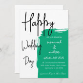 Klassieke elegante scriptuur trouwuitnodiging kaart (Voorkant / Achterkant)