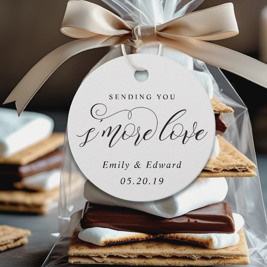 Klassieke Elegante S'mores Bruiloft Bedankjes Labels