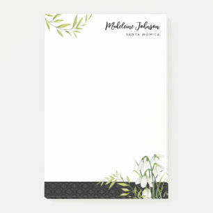Klassieke Elegante Sneeuwklokjes Laurier Zwarte Da Post-it® Notes