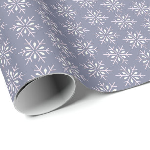 Klassieke Elegante Sneeuwvlok Blauwe Kerstvakantie Cadeaupapier