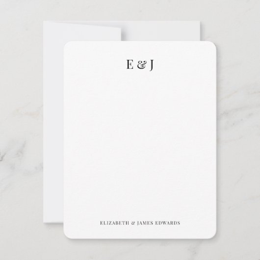 Klassieke elegante stijlvolle Initialen met versch Notitiekaartje (Voorkant)