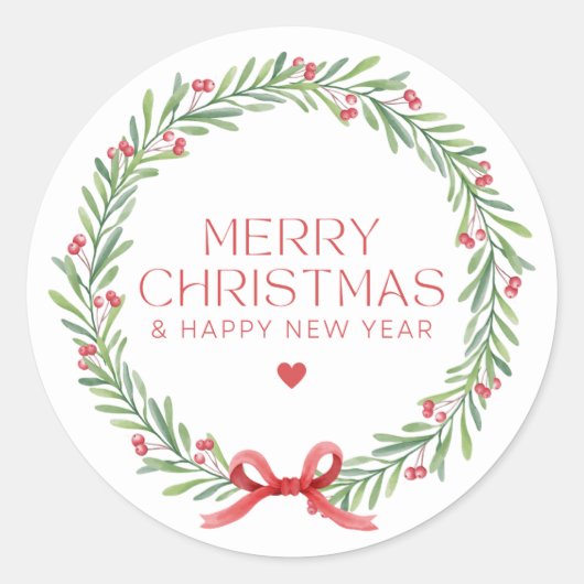 Klassieke Elegante Stijlvolle Moderne Vrolijke Ker Ronde Sticker (Voorkant)