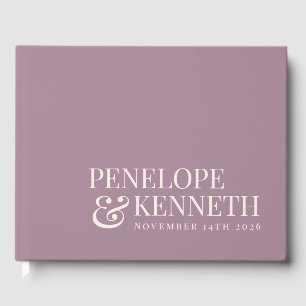 Klassieke Elegante Stof Purple Aangepaste Trouw Na Gastenboek