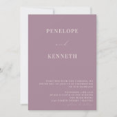 Klassieke Elegante Stof Purple Script Bruiloft Kaart (Voorkant)