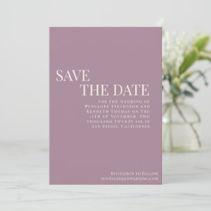 Klassieke Elegante Stof Purple Typografie Trouw Save The Date