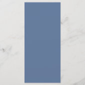 Klassieke Elegante Stofblauwe Bloemige Bruiloft Menu (Achterkant)