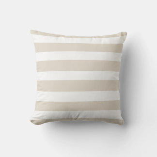 Klassieke elegante tan beige zand witte strips buitenkussen