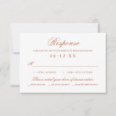 Klassieke elegante terracotta bruiloft-opties RSVP kaartje (Voorkant)