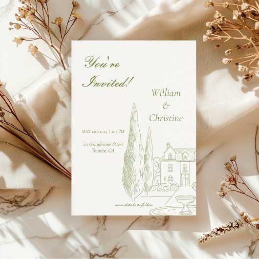 Klassieke Elegante Tijdloze Huwelijk Save The Date