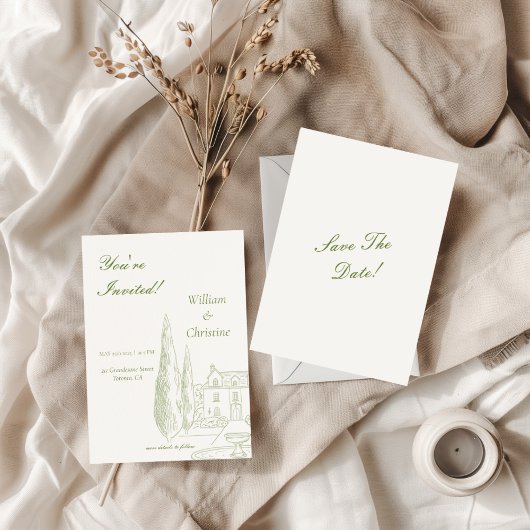 Klassieke Elegante Tijdloze Huwelijk Save The Date