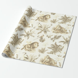 Klassieke Elegante Topische Safari Leeuw Beige Toi Cadeaupapier