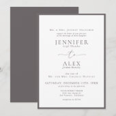 Klassieke elegante traditionele bruiloft kaart (Voorkant / Achterkant)