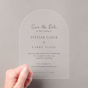 Klassieke Elegante Trouw Save the Date Acryl Uitnodigingen