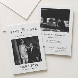 Klassieke Elegante Trouw Save the Date Foto Kaart