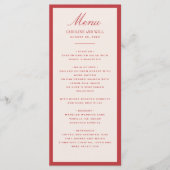 Klassieke Elegante Trouwceremonie of Ontvangst Menu (Voorkant)