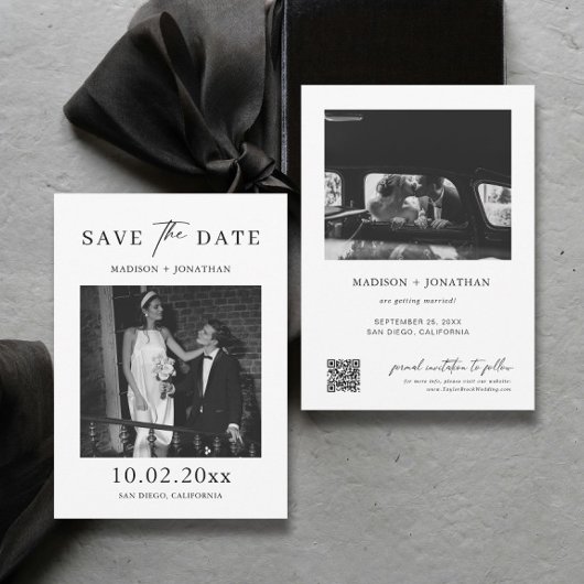 Klassieke Elegante Trouwen Save the Date Foto Kaart
