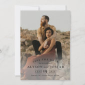 Klassieke Elegante Trouwfoto Save The Date (Voorkant)