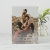 Klassieke Elegante Trouwfoto Save The Date (Staand voorkant)