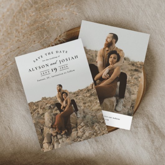 Klassieke Elegante Trouwfoto Save The Date