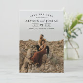 Klassieke Elegante Trouwfoto Save The Date (Staand voorkant)