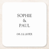 Klassieke Elegante Trouwpapier Onderlegger Kartonnen Onderzetters (Voorkant)
