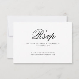 Klassieke Elegante Trouwscript RSVP Kaartje