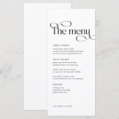 Klassieke Elegante Trouwtafel Menu Kaarten (Voorkant / Achterkant)