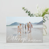 Klassieke Elegante Typografie 5 Foto Vrolijk Kerst Feestdagenkaart (Staand voorkant)