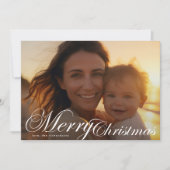 Klassieke Elegante Typografie Foto Vrolijk Kerstmi Feestdagenkaart (Voorkant)