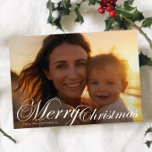 Klassieke Elegante Typografie Foto Vrolijk Kerstmi Feestdagenkaart