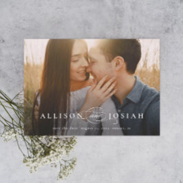 Klassieke Elegante Typografie Namen Foto Bruiloft  Magnetische Uitnodiging