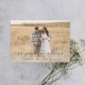 Klassieke Elegante Typografie Namen Foto Bruiloft  Magnetische Uitnodiging