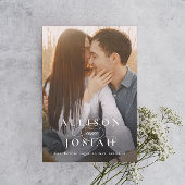 Klassieke Elegante Typografie Namen Foto Bruiloft  Magnetische Uitnodiging