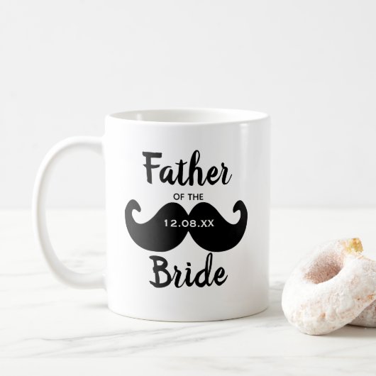 Klassieke Elegante Vader van de Bruid Mustache Koffiemok (Met donut)