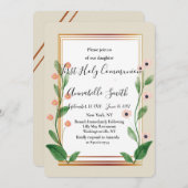 Klassieke & Elegante Verfijnde Eerste Heilige Comm Kaart (Voorkant / Achterkant)