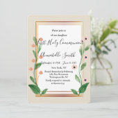 Klassieke & Elegante Verfijnde Eerste Heilige Comm Kaart (Staand voorkant)