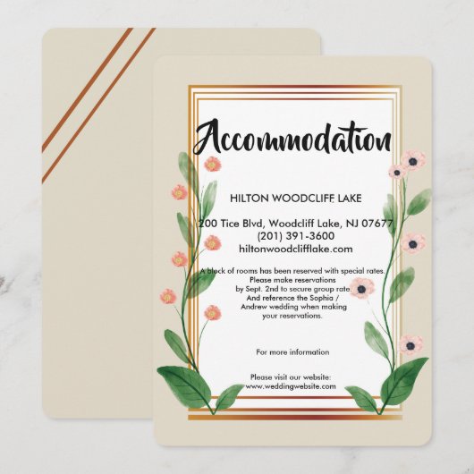 Klassieke & Elegante Verfijnde huisvestingsbijlage Kaart (Voorkant / Achterkant)